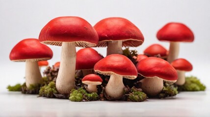 mushrooms in the grass