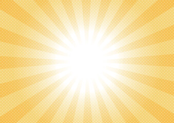 黄色とドットの放射状背景素材