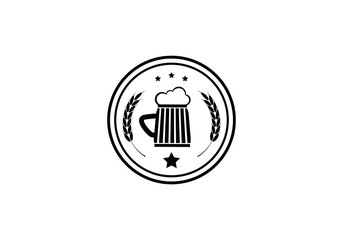 beer glass logo vector icon logo illustration white background