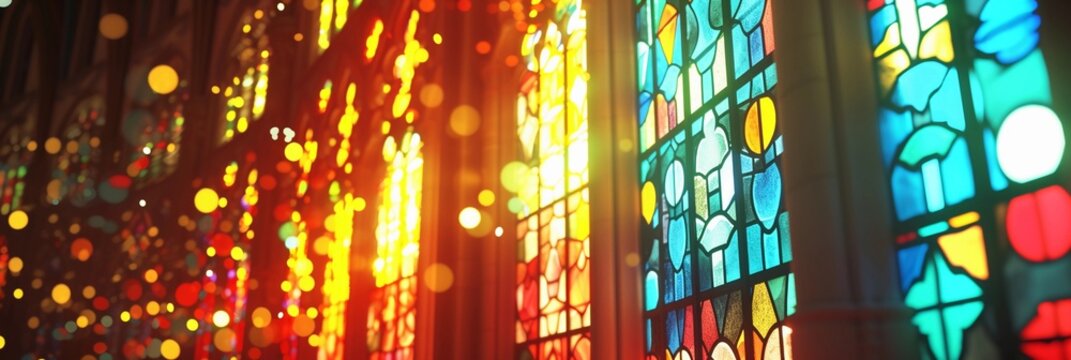 Stained Glass pattern, background image, generative AI