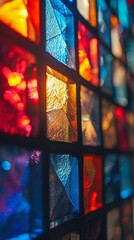 Stained Glass pattern, background image, generative AI