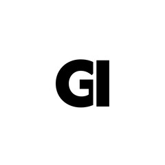 Letter G and I, GI logo design template. Minimal monogram initial based logotype.