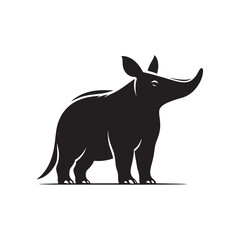 Whispers of the Wild: Aardvark Silhouette Series Echoing the Serene Symphony of Nature - Aardvark Illustration - Aardvark Vector
