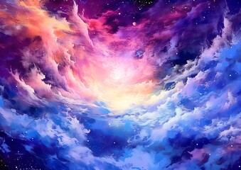 Colorful magic clouds, fantasy background
