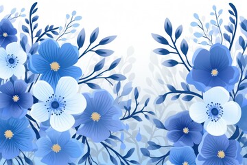 Fototapeta na wymiar Pewter vector illustration cute aesthetic old sapphire paper with cute sapphire flowers