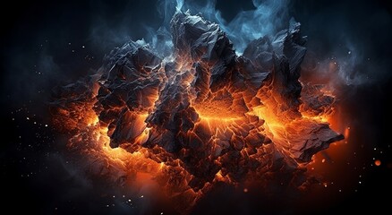 Abstract background with flames and lava - obrazy, fototapety, plakaty