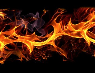Fototapeta premium Beautiful flame on black background