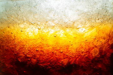 close-up cola background,Cola and Ice, food background, Cola close-up, design element. Beer. Macro...