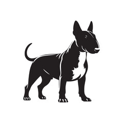 Elegant Canine Contours: Bull Terrier Silhouette Set Highlighting the Graceful Lines and Form of This Beautiful Dog - Bull Terrier Illustration - Bull Terrier Vector - Dog Silhouette
