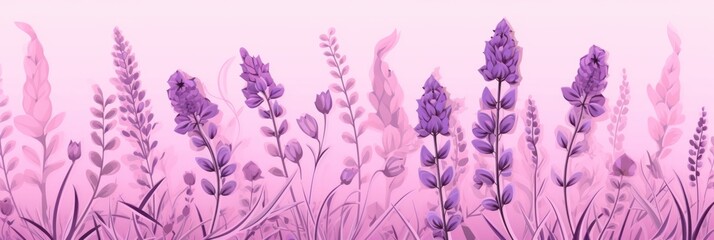 Fototapeta na wymiar Pink vector illustration cute aesthetic old lavender paper with cute lavender flowers