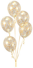 Transparent gold confetti party balloons  © xiaolinshiart