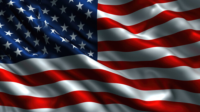 American Flag Close-Up, USA Freedom Patriotic Generative AI