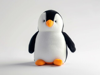 Fototapeta premium Penguin like kids soft toys isolated on white background in minimalist style. 