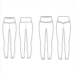 Flat sketch set of leggings vector illustration