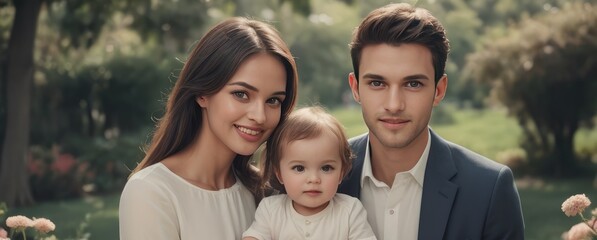 Treasured Moments: Radiant Smiles and Loving Bond in a Happy Family of Three