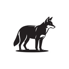 Majestic Outlines: A Collection of Dingo Silhouettes in Varied Poses and Expressions - Dingo Illustration - Dingo Vector - Dog Silhouette
