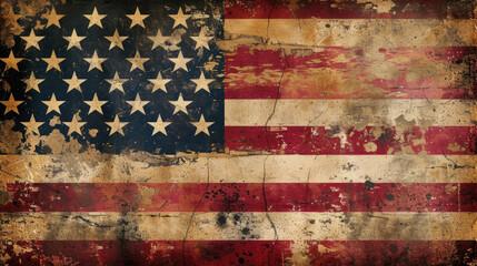 Fototapeta na wymiar Vintage American Flag Artwork, Politics, USA Rustic Generative AI