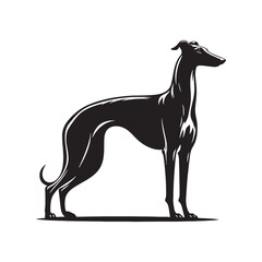 Graceful Movements: Greyhound Silhouette Series Portraying the Elegance of Greyhound in Motion - Greyhound Illustration - Greyhound Vector - Dog Silhouette
