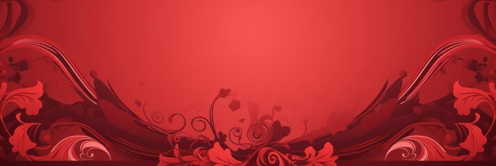Red illustration style background very large blank area