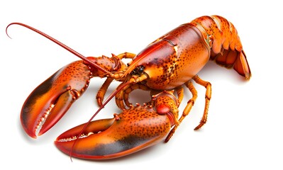Lobster Isolated on White Background Overhead View