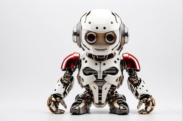 A Cute Motorcycle Parts Robot, Boasting Sporty Colors, Luxurious Elegance, and a Captivating Bokeh Portrait