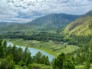 Cloudy Sky Against The Lake. Lake Toba taken from Sibea-bea hills, North Sumatra.