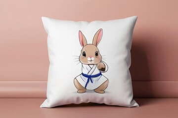 white rabbit in a pillow 