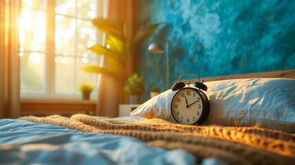 Alarm clocks on bedside