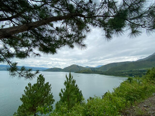 Cloudy Sky Against The Lake. Lake Toba taken from Sibea-bea hills, North Sumatra.