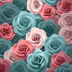 rose, teal, dusty teal soft pastel gradient background with a carpet texture