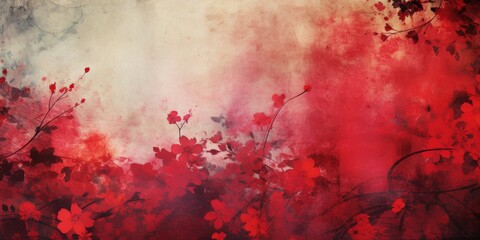 Obraz na płótnie Canvas ruby abstract floral background with natural grunge textures