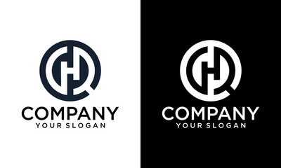HQ modern initial letter logo design vector bundle. It will be suitable for which company or brand name start those initial.