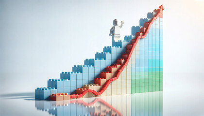 Histogramme de courbe de croissance. Image idéale pour concept de motivation , compétition, réussite et succès - obrazy, fototapety, plakaty