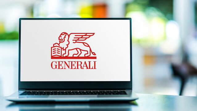 Laptop computer displaying logo of Generali Group