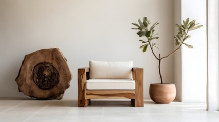chair made of wood with a simplistic design 