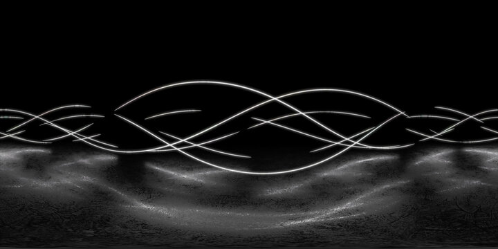 lights in an industrial empty concrete studio 360 panorama vr environment map