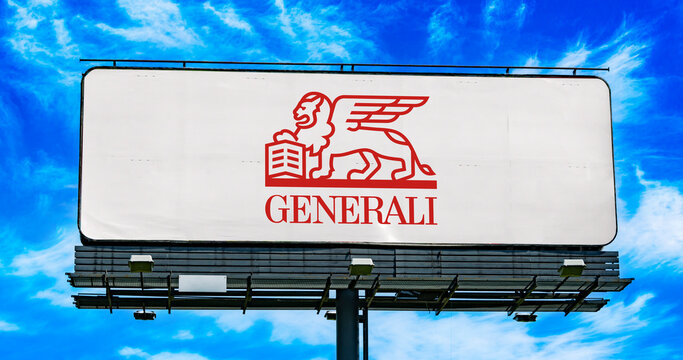 Advertisement billboard displaying logo of Generali Group