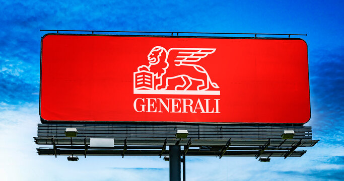 Advertisement billboard displaying logo of Generali Group