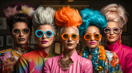 Crazy Hair Clan.  Quirky Hairstyle Ensemble..