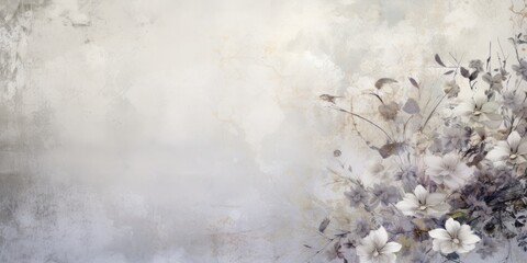 silver abstract floral background with natural grunge texture