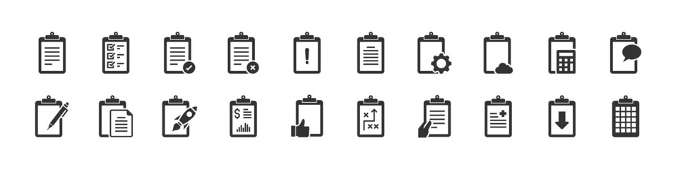 set of clipboard icons, business, checlist