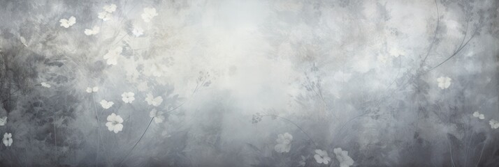 silver abstract floral background with natural grunge texture