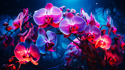 Closeup of an Exotic Orchid.  Beauty in Vibrant Colors