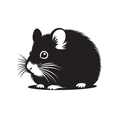 Cozy Critters: Hamster Silhouette Series Showcasing the Adorable Contours of Pet Rodents - Hamster Illustration - Hamster Vector
