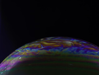 beautiful abstract artificial planet different rare soap bubble colors