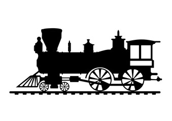 Fototapeta na wymiar Black and white train image in illustrator on a white background
