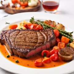 steak with vegetables
