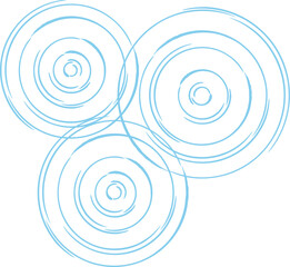 筆で描いた円　波紋・水面