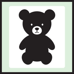 Teddy Bear Silhouette Vector Icon, Cartoon Teddy silhouette