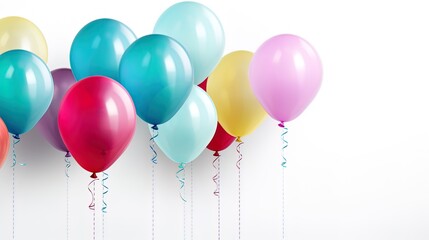 A group of balloons with the effect of transparency on a white background